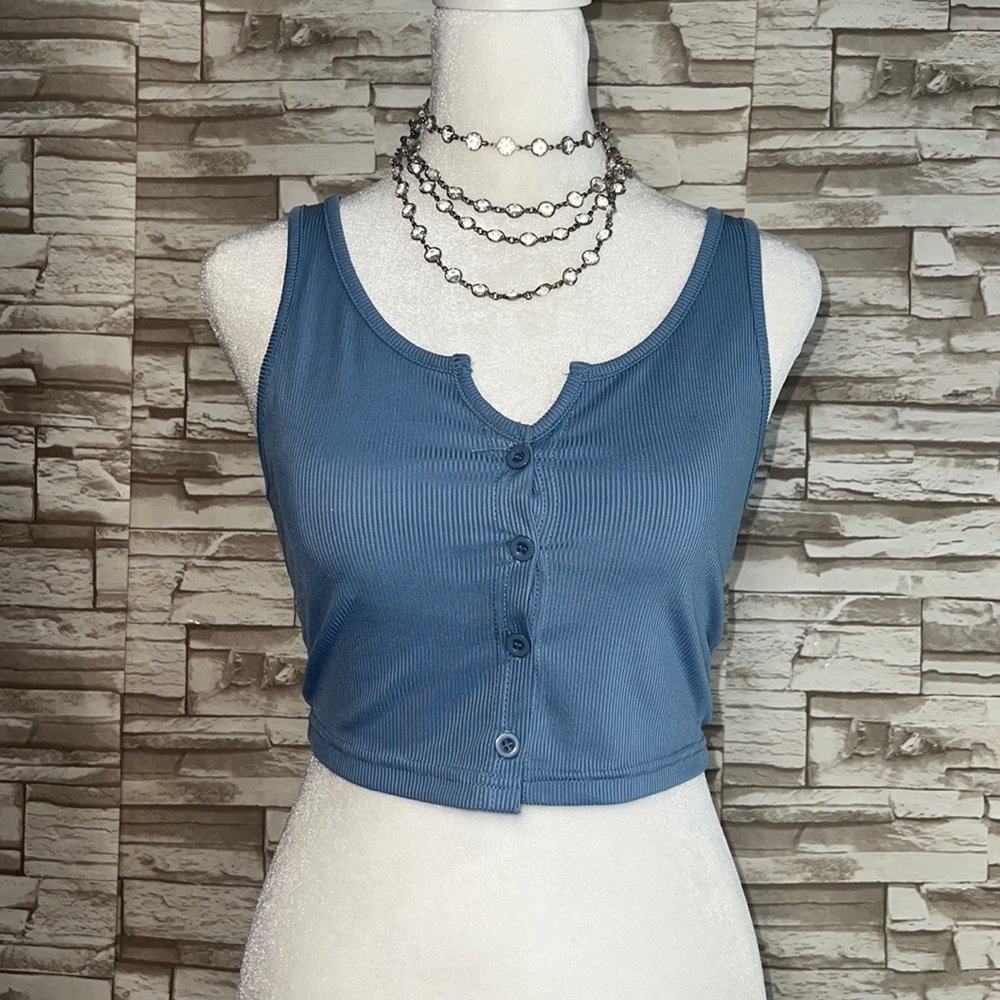 ROMWE ribbed front button Cami.